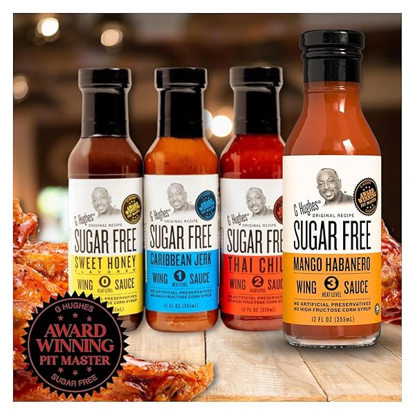 G HUGHES SUGAR FREE, MANGO HABANERO WING SAUCE – GLUTEN FREE HOT SAUCE, SUGAR FREE SAUCES, HABANERO HOT SAUCE, BBQ SAUCES, NO HIGH FRUCTOSE, NO SUGAR – 12 OZ. (3-PACK)