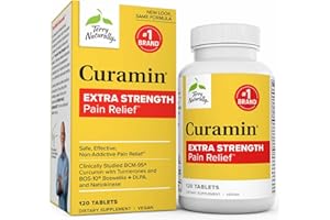 Terry Naturally Curamin Extra Strength - Curcumin & Boswellia Supplement for Healthy Circulation Support - Turmeric Supplement to Support Joints, Muscle Health & Endorphin Production - 120 Tablets