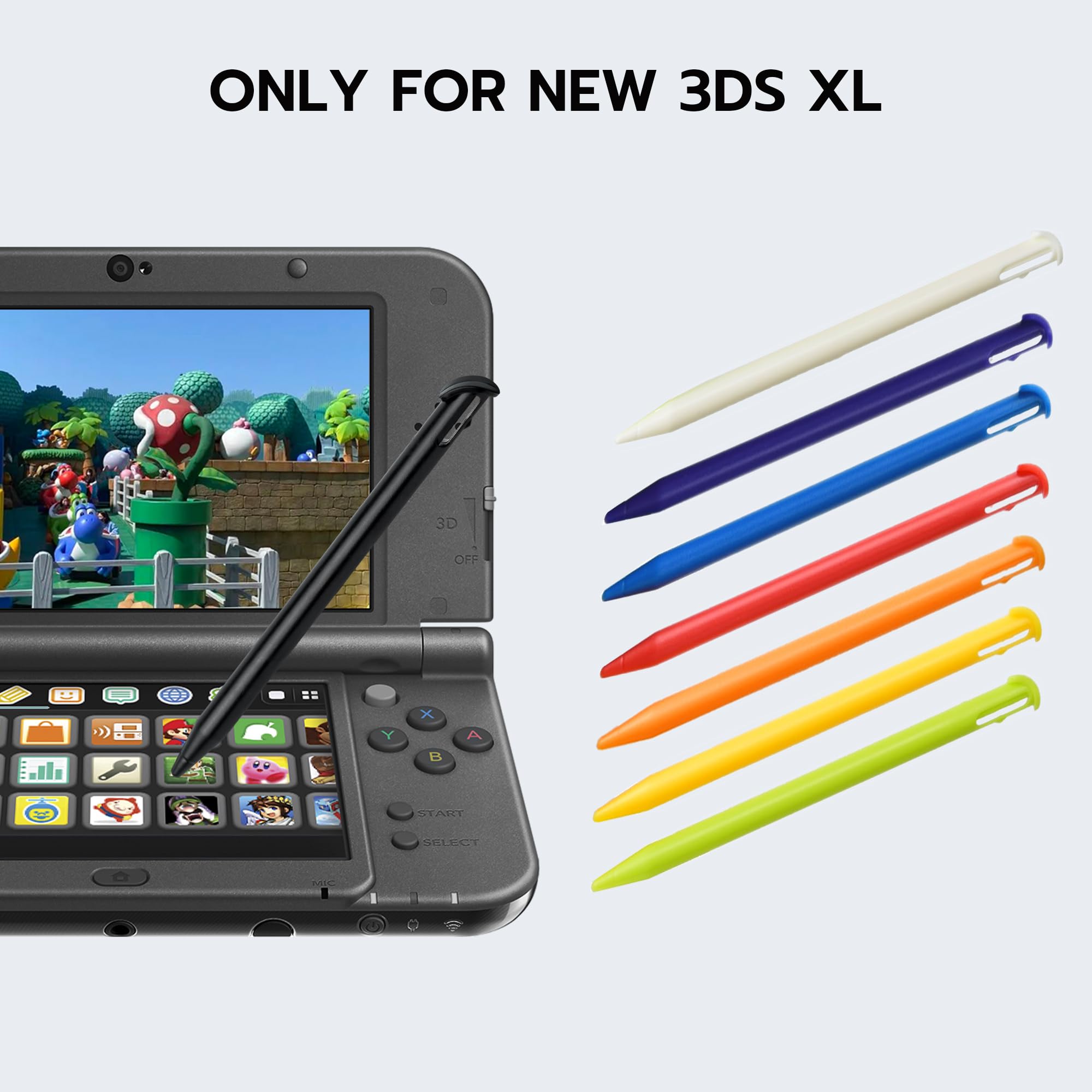 Mcbazel Stylus Pens for Nintendo New 3DS XL, Replacement Touch Screen Pens in Multi-Color, New 3DS XL Stylus Pen, Precise Control Stylus for Nintendo New 3DS XL (8 Pack)