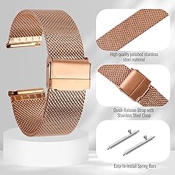 Stainless Steel Mesh Watch Band for Men Women,Quick