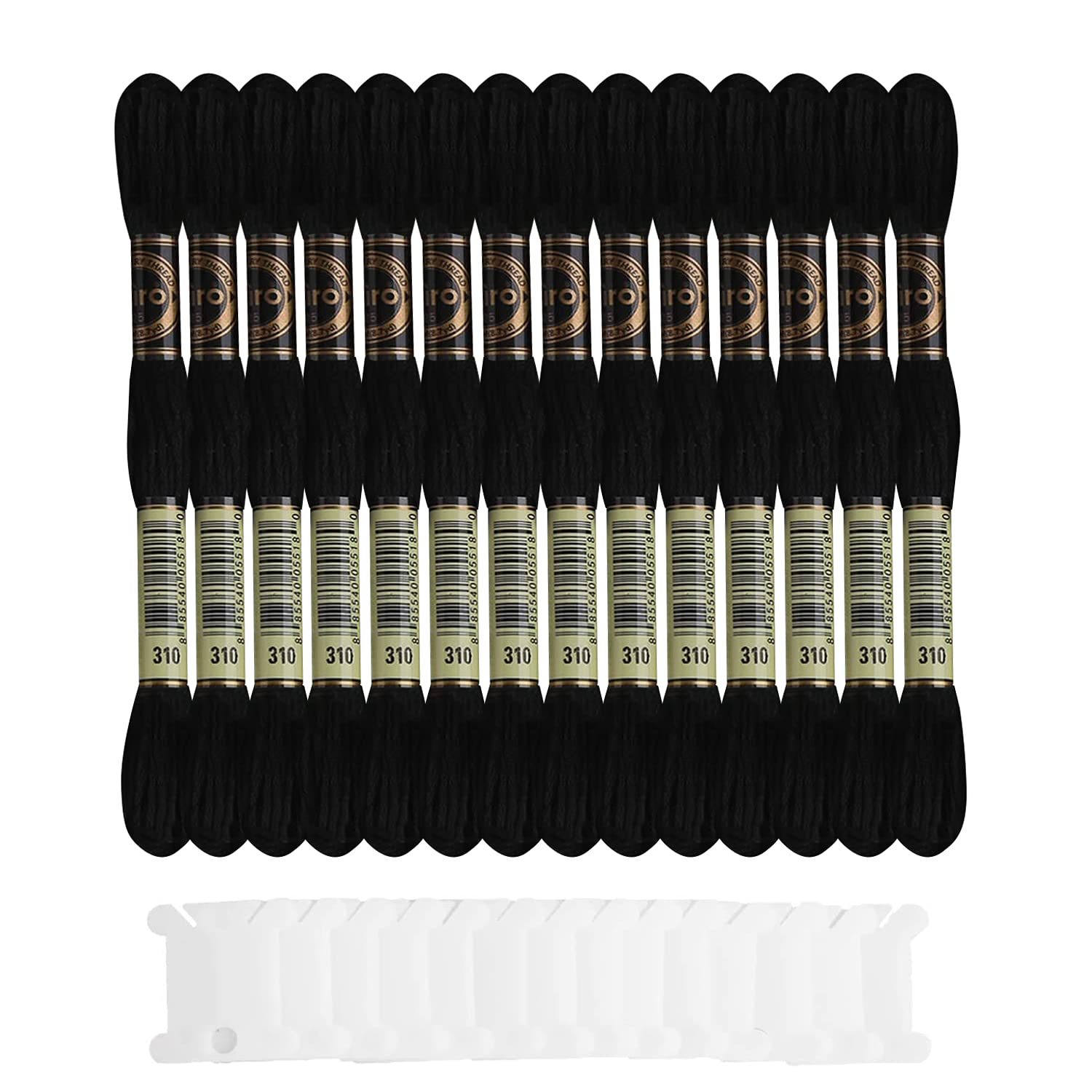 Suloli Embroidery Threads - Black Series Cross Stitch Floss (14 Skeins)