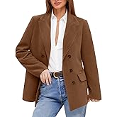 Muzly Womens Winter Corduroy Blazers Jackets 2025 Fall Business Casual Suit Jacket Notched Lapel Work Coat Outerwear