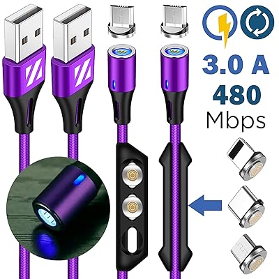 Amazon Best Magnetic Phone Charger Cable Zililio Magnetic 3-in-1