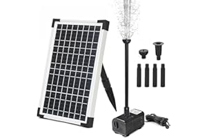 ECO-WORTHY Solar Water Fountain Pump Kit 216 GPH Flow 13W Adjustable Dry-Run Protection Solar Pond Pump Monocrystalline Solar
