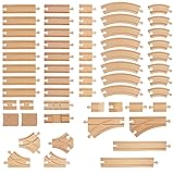 Wooden Train Tracks 58 Piece Set, Track Expansion