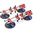 HIGHTOP 2PCS 6 inch Seamless Seam Setter With Vacuum Suction Cups For Seam Joining Leveling,Solid Countertop Installation Tool for Quartz slabs ，Granite, Stone, Marble,Tile Gap Regulator Red