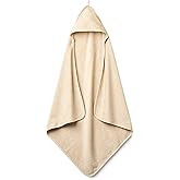 Huxie Baby Hooded Towel – Organic Cotton Baby Bath Towels – Baby Towels, Baby Bath Towels for Baby Boy, Baby Girl, 32" x 32" Super-Soft and Absorbent Baby Towels for Newborn (Fog)