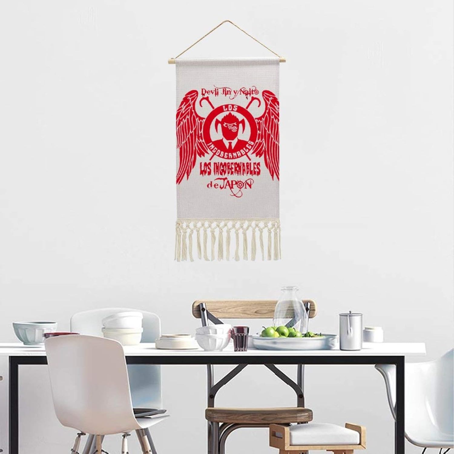 Amazon ロスインゴベルナブレスデハポンバスルームの寝室または廊下の絵画 室内装飾の絵画 スプレーペイントの装飾 日本の綿とリネンのタペストリータッセル多機能の家の装飾の背景の布38cm X 25cm ウォールステッカー オンライン通販