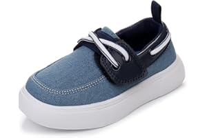 Blikcon Toddler Boys & Girls Hook and Loop Boat Shoes Lace Up Loafers (Toddler/Little Kid)