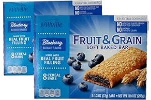 FCV Millville Fruit & Grain Soft Baked Bar Naturally Flavored Real Fruit Filling: Blueberry - 2 Pck (16 Bars)