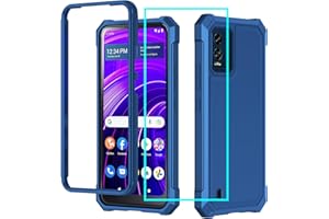 AULZAJU for BLU View Speed 5G Case with Screen Protector,BLU View Speed 5G Phone Case Front Back Full Body Protective Soft TPU Bumper Military Grade Shockproof Corner Cover for BLU View Speed B1550VL Blue