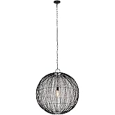 Innovations Oak Hill – 1 Light 30" Chain Hung Pendant – Matte Black Finish - Matte Black Shade