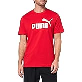 PUMA Mens Classics Logo Crew Neck Short Sleeve Casual Tops Casual - Red