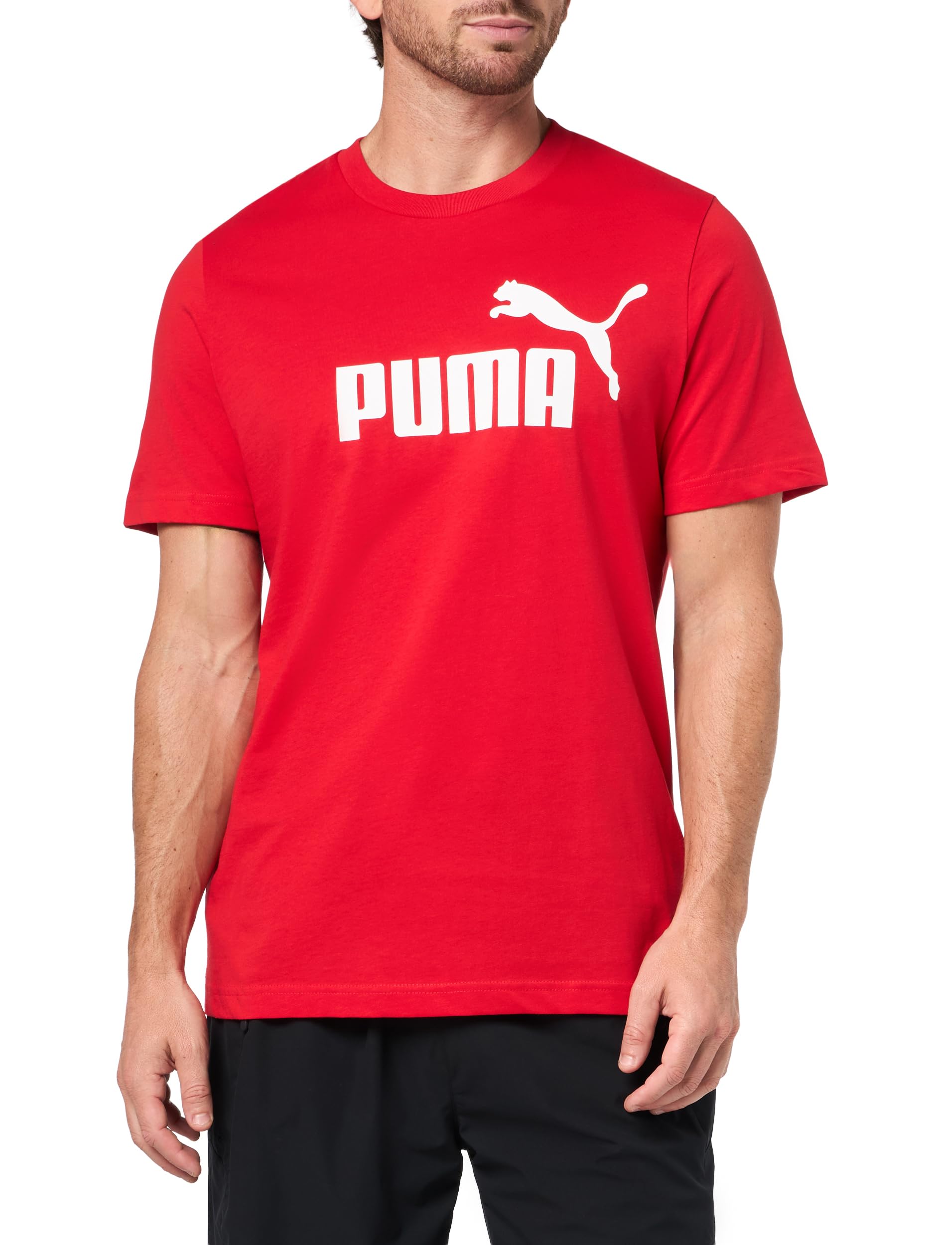 Photo 1 of **HAS A SMALL HOLE**Puma Men's Essentials Logo T-Shirt (Available in Big & Tall), for All Time Red Big Logo AH25, XX-Large