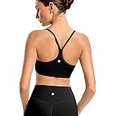 RIOJOY Sports Bras for Women, Racer Back Workout Gym Sports Bra, Thin Strap Sport Bra, Removable Pads Yoga Womens Sport Bras