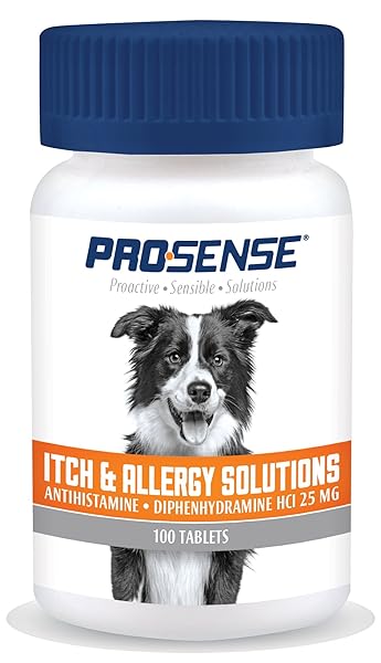 PRO-SENSE ITCH AND ALLERGY SOLUTIONS, FOR DOGS, ANTIHISTAMINE, 100 COUNT