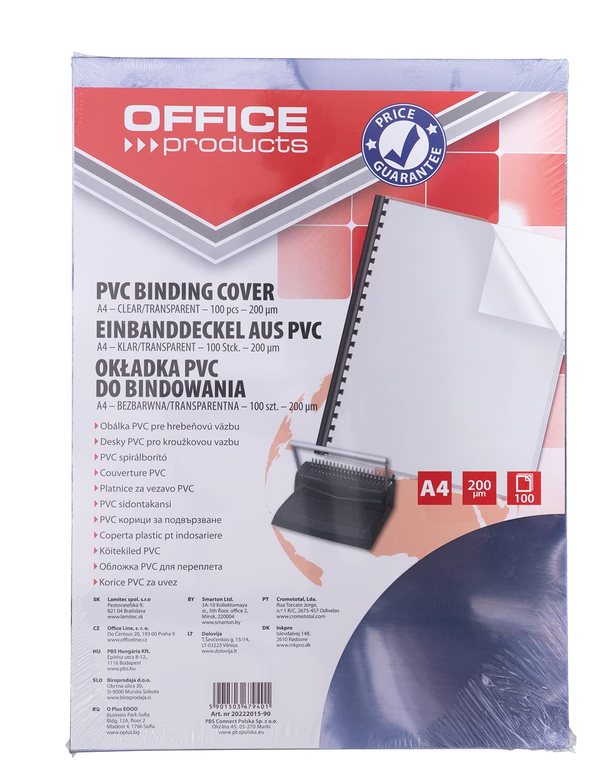 Binding Covers Office Products PVC A4 200 MICR 100 Pcs Transparent/Presentation/Type-for Binding/Kind-Front, PVC/Material-PVC/Colour-Transparent/Format-A4 / Thickness (mm)-200