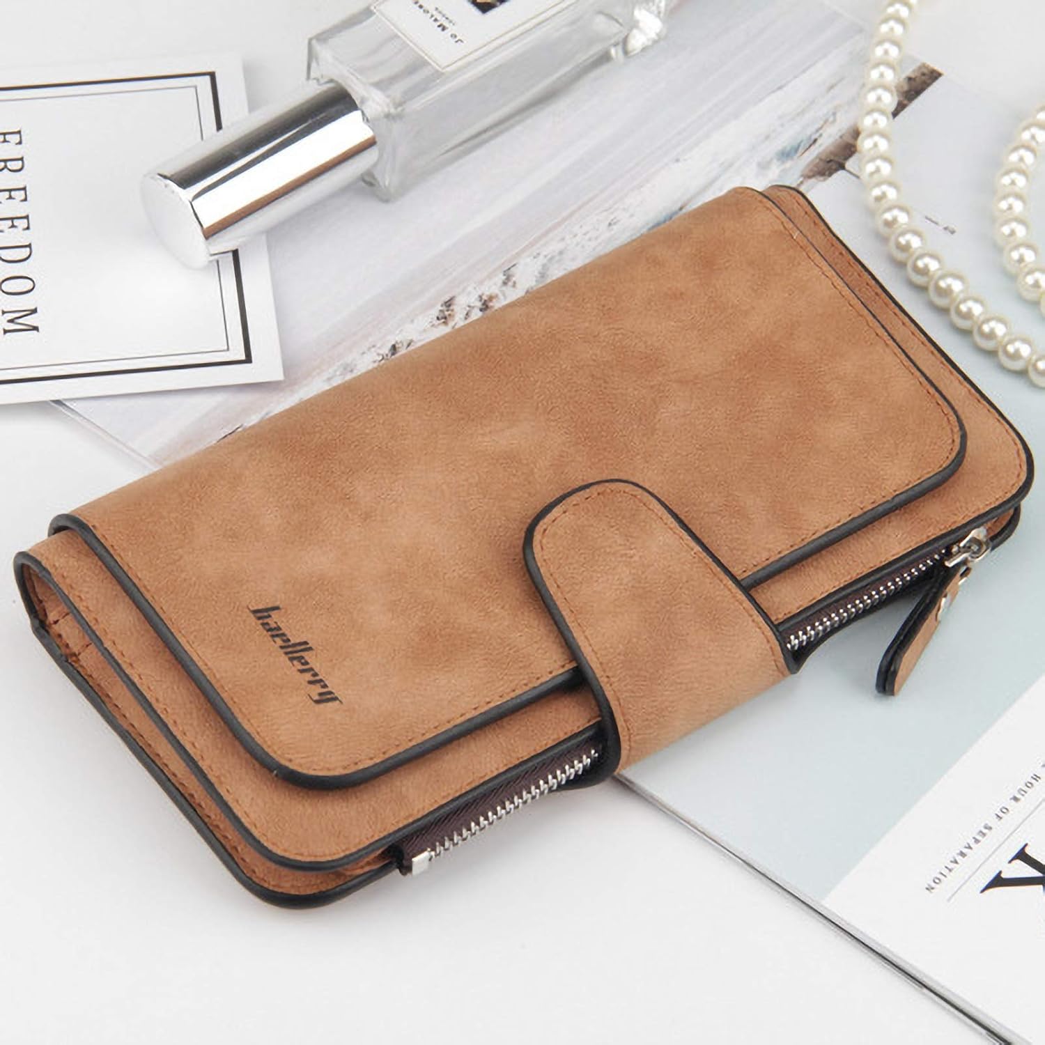 ZhengYue Ladies Purse Women's Wallet RFID Blocking-Soft Leather Purses for Women with Multiple Card Slots,Coin Pocket & Roomy Compartment Brown - Image 5