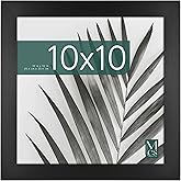 MCS Studio Gallery 10x10 Picture Frame Black Woodgrain Engineered Wood, Wall Hanging & Easel for Tapletop Display, Square Photo Frame for Photos, Posters & Art Prints (1-Pack)
