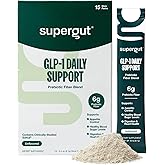 Supergut GLP1 Daily Support - High Fiber GLP-1 Supplement Powder for Women & Men - Sugar-Free Drink Mix for Gut Health (15 Servings)