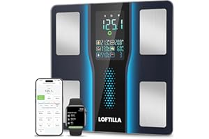 LOFTILLA Smart Scale for Body Weight, Accurate Scale with BMI Body Fat Muscle Mass, 8-in-1 Large Display, Digital Bathroom Scales for 14 Body Composition Metrics, Sync with Fitness App