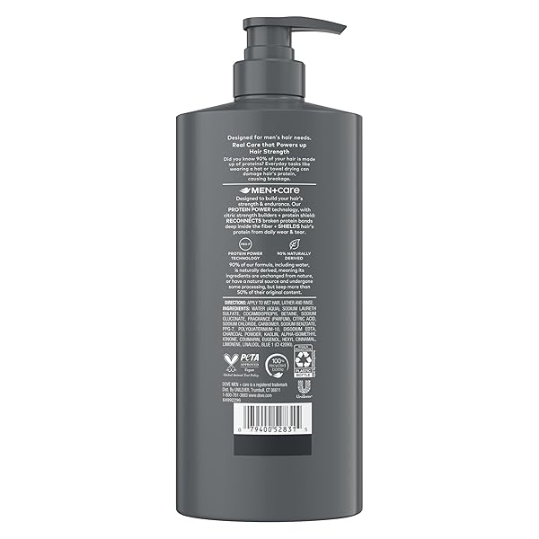DOVE MEN + CARE SHAMPOO 1 COUNT CHARCOAL + CLAY FOR REAL HAIR THAT POWERS UP HAIR STRENGTH, WITH DEEP PURIFYING BENEFITS, 28 FL OZ