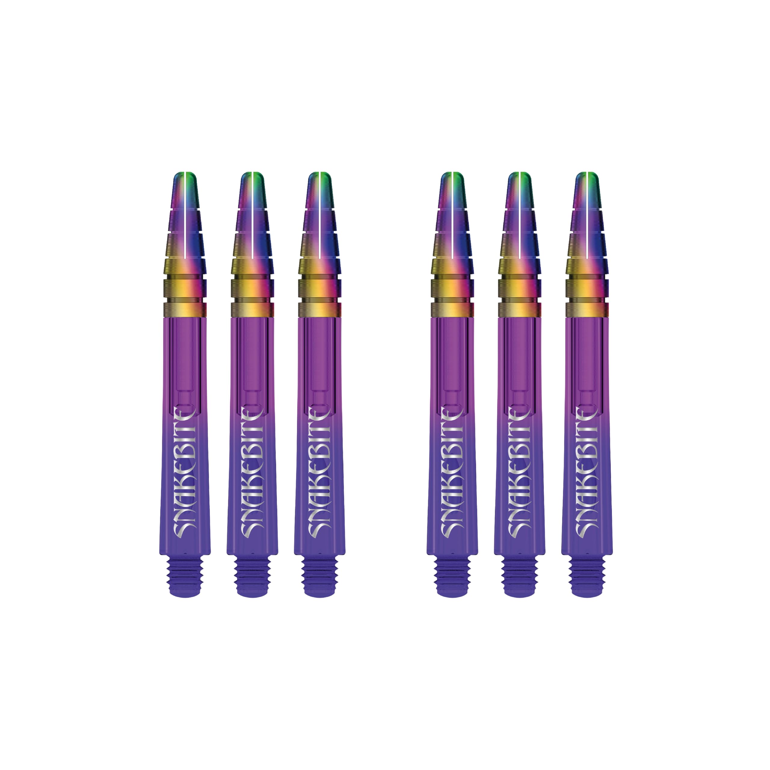 RED DRAGON Peter Wright Snakebite Nitrotech Medium Purple Ionic Dart Stems - 2 sets per pack (6 stems in total)