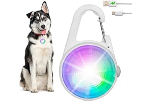 HMNYSOL Dog Collar Light-4 Modes Rechargeable Dog Lights for Night Walking, IP68 Waterproof Dog Light Clip On, Small and Light Dog Walking Light Suitable for All Dogs, Dog Safety Light for Night Walking