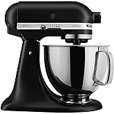 KitchenAid Artisan Series 5 Quart Tilt Head Stand Mixer with Pouring Shield KSM150PS, Matte Black