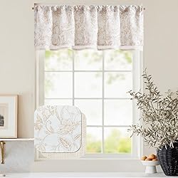 jinchan Sheer Valance for Window Floral Valance