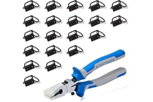 SPEEDWOX 20 Pcs 1" Dark Black Key Fob Hardware Set with Key Fob Pliers, 8 Inches Glass Breaking Pliers with Rubber Tips TPR H