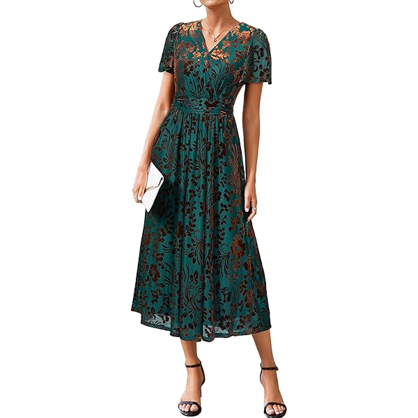 Kiyonna Wildflower Midi Embroidered Cocktail Dress with Sleeves for  Cocktail, Party, Wedding Guest, Formal Events, Black Floral Size M (6-8) at  Amazon Women's Clothing store