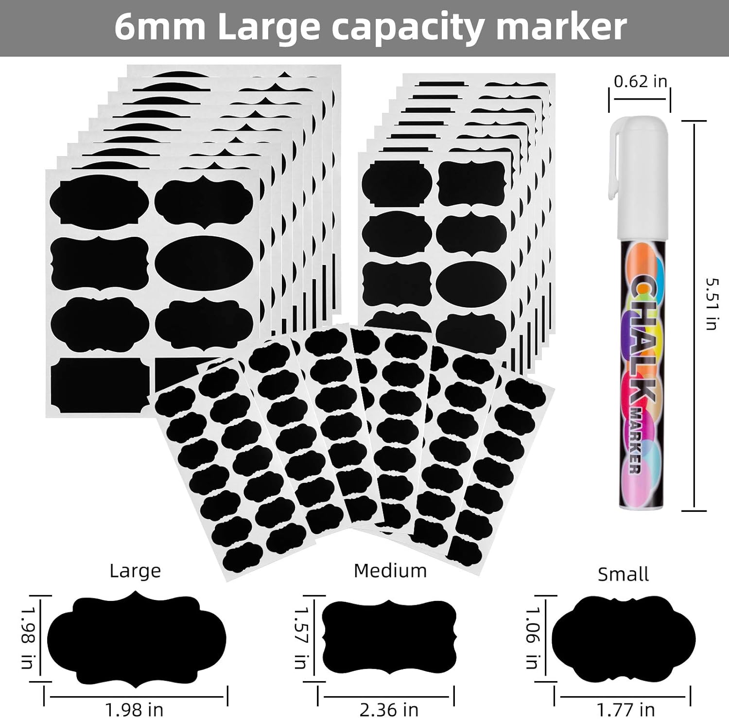 226PCS Waterproof Chalkboard Labels Stickers - Personalized Removable Label Sticker, Organizer for Kitchen Container, Classroom Storage Bins, Pantry, Mason Jars, Spice Bottles, Free Chalk Pen (226 Labels) : Office Products