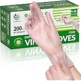 SWIFTLITE Disposable Vinyl Gloves, Food Safe | Latex-Free Powder-Free Clear Plastic Gloves for Cooking, House Cleaning, Food Prep