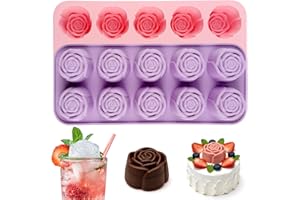 Morofme Rose Silicone Mold Rose Chocolate Molds Flowers Shaped Candy Mold Flowers Soap Molds Spring Muffin Pan Flower Baking 