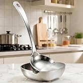 PureBox Upright Spoon Rest &amp; Ladle Holder, Premium 304 Stainless Steel One-Piece Spatula Stand for Stove Top, Heavy Duty Cooking Utensil Holder with Drip Catcher for Kitchen Counter, Dishwasher Safe
