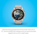 Garmin Epix Pro Sapphire Edition 42mm Soft Gold Cream Nylon Band view 5