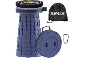 ALEVMOOM Portable Telescoping Collapsible Stool with Cushion & Bag, Retractable Folding Stool for Adults, Lightweight But Stu