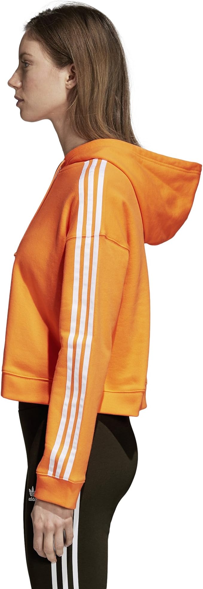 adidas orange cropped hoodie