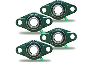 TONMP 4 Pack UCFL205-16 Pillow Block Bearing, Flange Mount Ball Bearing Unit, 1 Inch Bore, 2-Bolt Flange, Self Aligning Cast Iron Housing, Set Screw Locking Style Flange Pillow Block Bearing