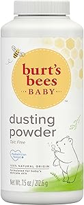Burt's Bees Baby Dusting Powder, 100% Natural Origin Baby Powder Talc-Free, 7.5 oz. Bottle