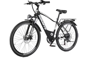 Soumye Electric Mountain Bike for Adults 26" Step-Thru/Over Commuting Ebike for Men Women with Peak Power 540w, 360Wh Built-in Battery, LCD Display, 7 Gears & Front Shock Absorber