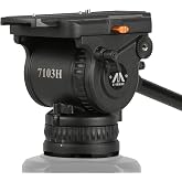 Ikan E-Image Heavy Duty Fluid Video Head, Black (EI-7103H) | 100mm bowl mount with fluid drag and quick release plate for videography, cinematography and broadcasting