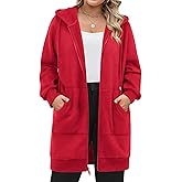 IN'VOLAND Women Plus Size Zip Up Hoodies Long Sleeve Tunic Sweatshirt Long Fleece Hoodie Jacket with Pockets