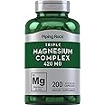 Piping Rock Triple Magnesium Complex | 420 mg | 200 Capsules | Magnesium Oxide, Citrate, and Aspartate Supplement | Non-GMO, Gluten Free
