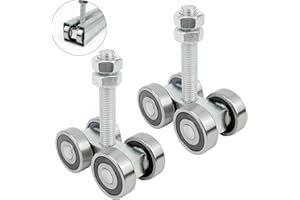 BIAXJUNY 4 Wheel Trolley Assembly Roller Trolley Silent M10 Bolt for use with 1-5/8" Wide and All 1-5/8" or Taller Strut Channel 2Pcs