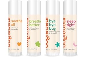 oogiebear Organic Baby Balm 4-Pack – Nose-to-Toe Balm, Breathing Rub, Bug Away Balm & Sleep Balm – Natural & Organic Soothing