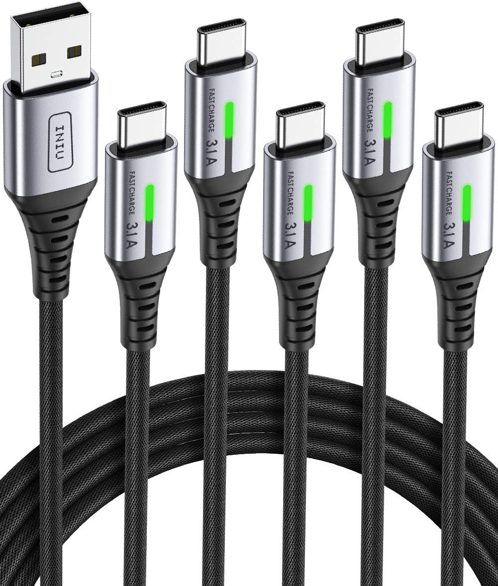 INIU USB C Charger Cable 3.1A, [5Pack