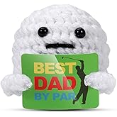 AICase Golf Gifts for Dad, Best Dad by Par, Funny Father's Day Christmas Birthday Crochet Golf Ball Presents Gag Gift Ideas Cool Stuff for Men Golfers Daddy Father Papa from Daughter Son