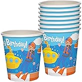 Treasures Gifted Officially Licensed Blippi Cups Vehicle 24ct - 9oz Blippi Party Supplies - Blippi Birthday Party Decorations